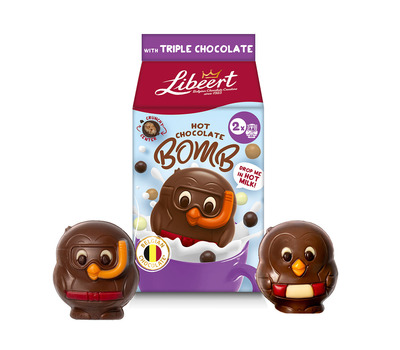 Libeert Cocoa Bomb Triple Chocolate -  2 chocoladefiguren - 80g