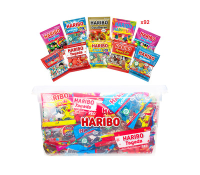 Haribo Mega-Fête XL snoepzakjes box - Strooigoed - 92 zakjes - 4kg