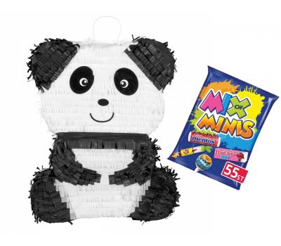 Panda piñata met Fruit-tella Mix of minis snoepjes - 410g