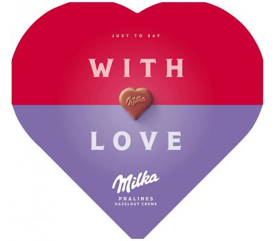 Milka chocolade 'With Love' - hazelnoot pralines - 165g