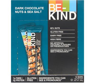 BE-KIND Single Dark Chocolat Nuts & Seasalt - 12-pack