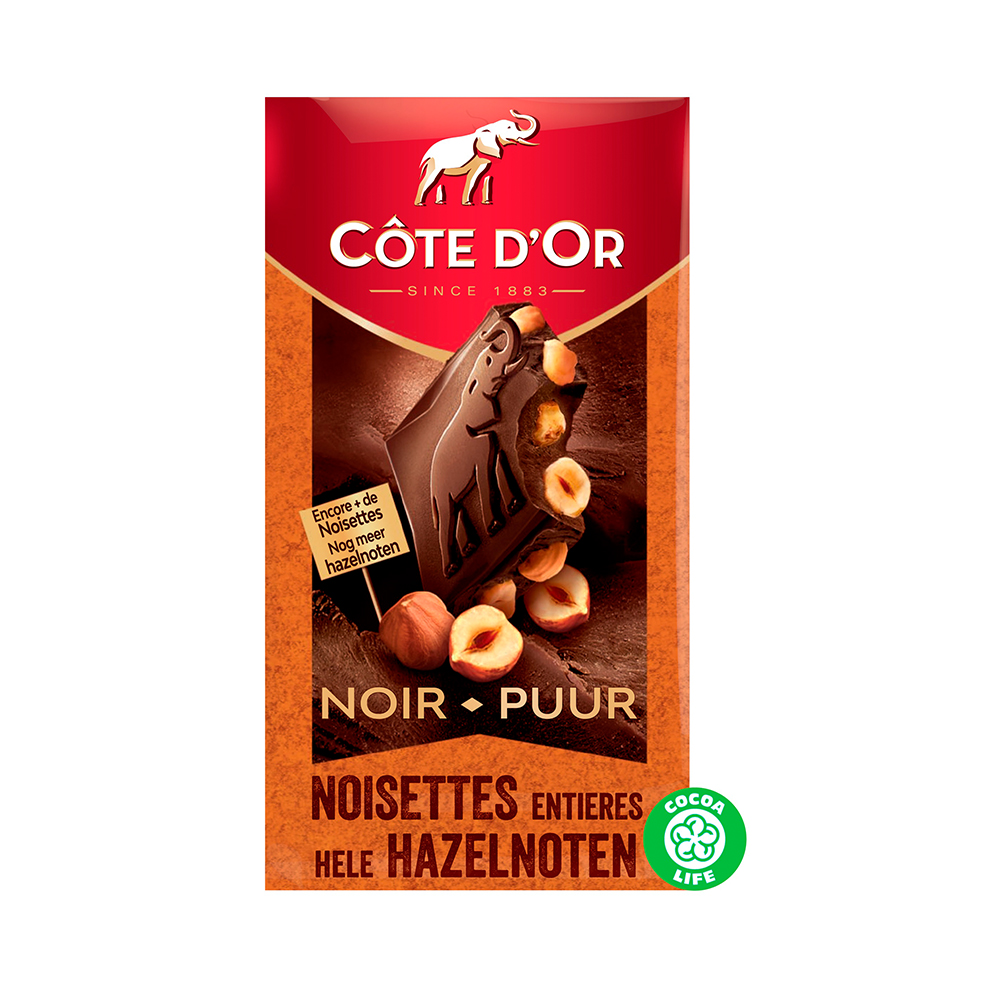 Côte d'Or chocoladetablet - puur hele noten - 180g