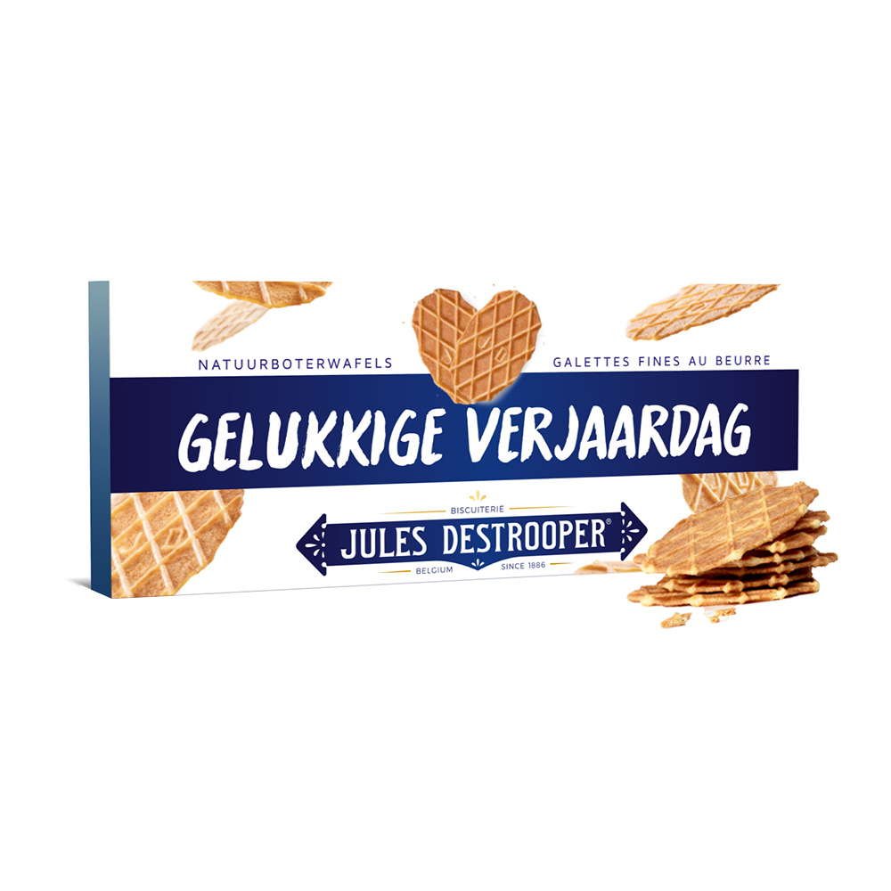 Jules Destrooper Natuurboterwafels - "Gelukkige verjaardag" - 100g